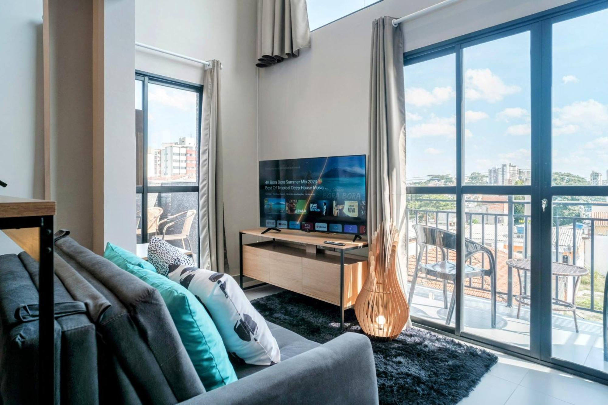 Apartamento Loft Com Vista Panoramica Aeroporto Spexpo Metro Com Ac